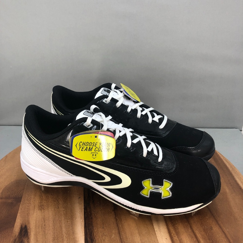 Under Armour Glyde 4‎ Metal Baseball Cleats Mens 12 Black White Performance